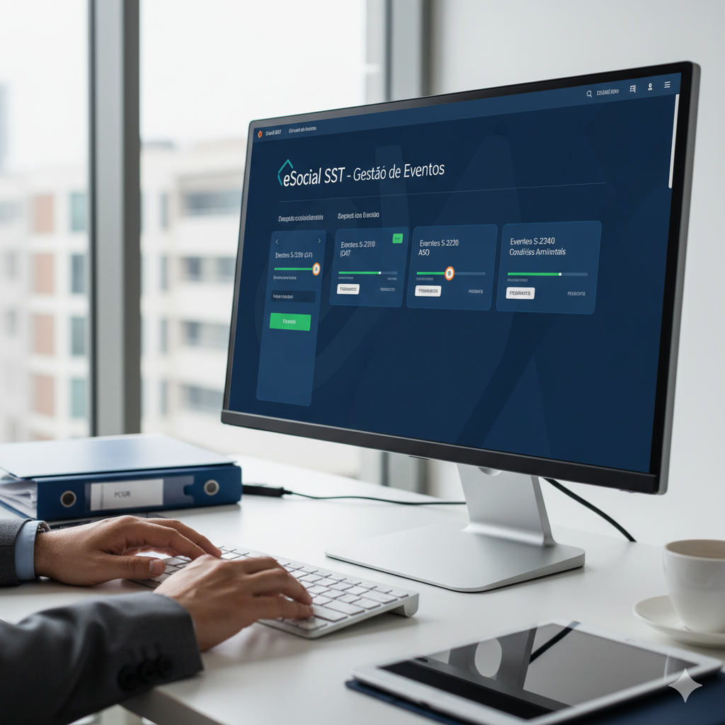 Tela de computador com a logo do eSocial